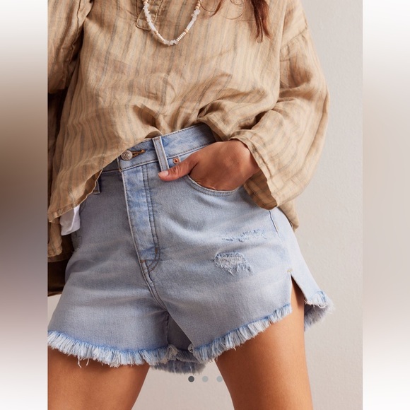 Free People CRVY vintage high rise shorts - Picture 4 of 5